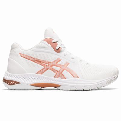 Női Asics Netburner Ballistic FF Mt 2 Röplabda Cipő AS8632754 Fehér/Rózsaszín Arany